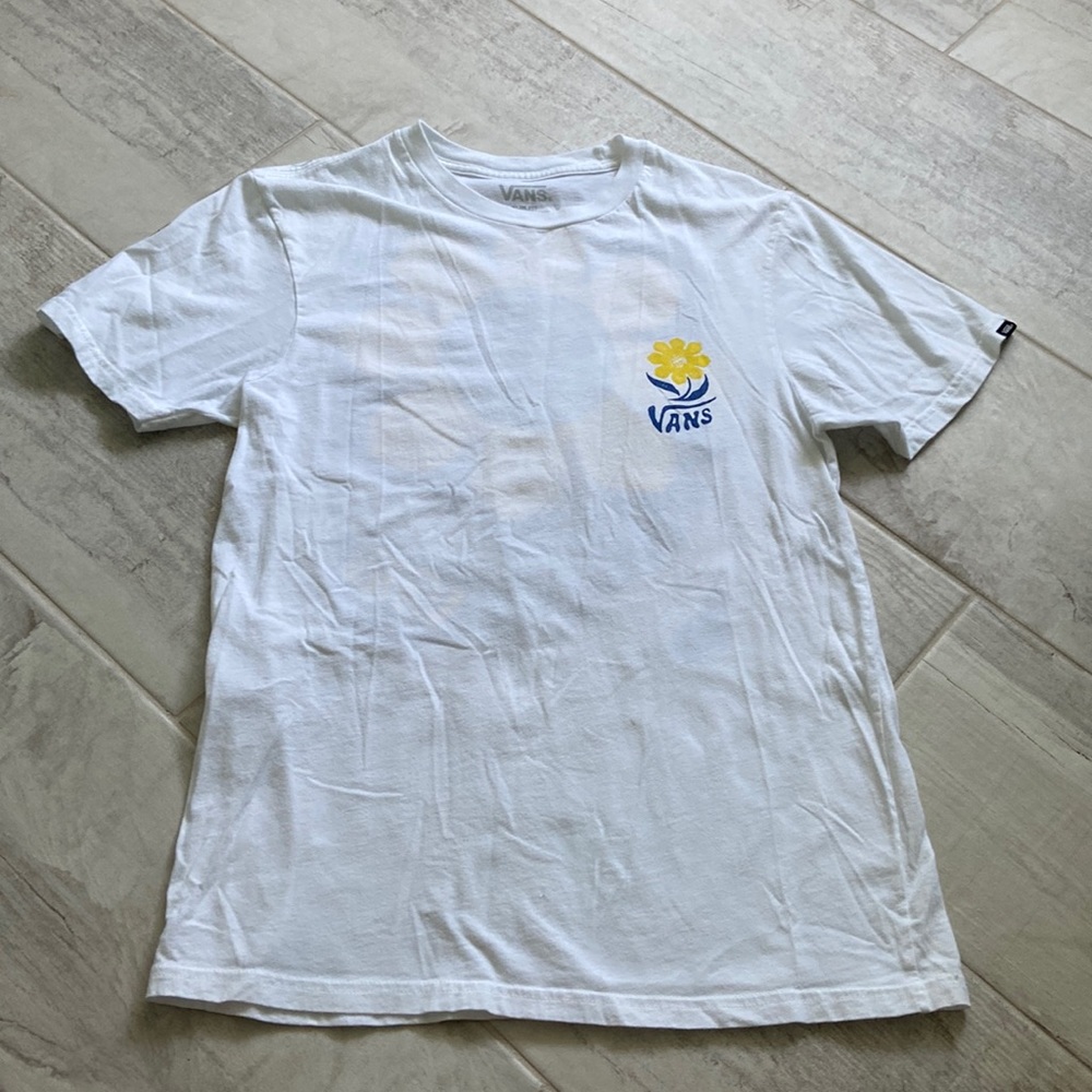 Vans white t-shirt with back logo